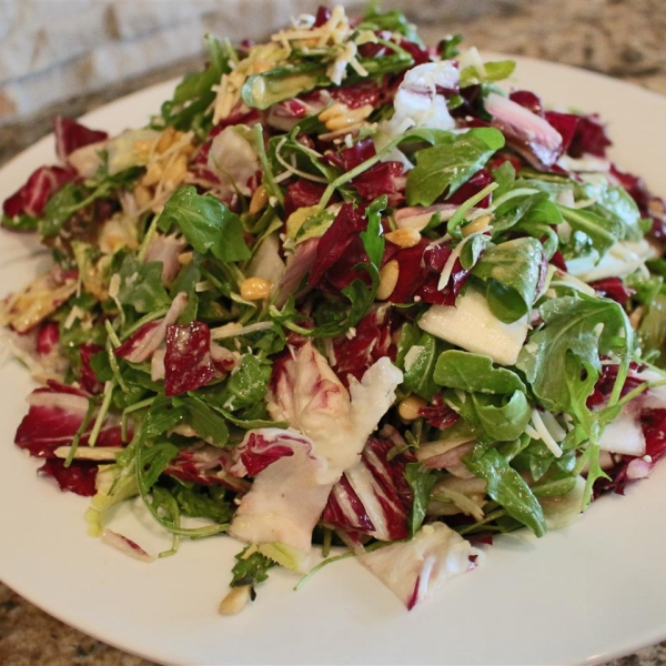 Tri-Color Chopped Salad with Pine Nuts and Parmesan Cheese