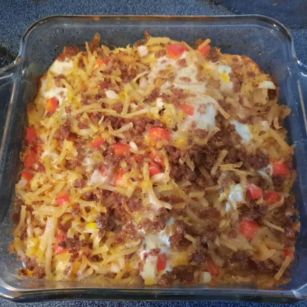 Sausage Hash Brown Breakfast Casserole