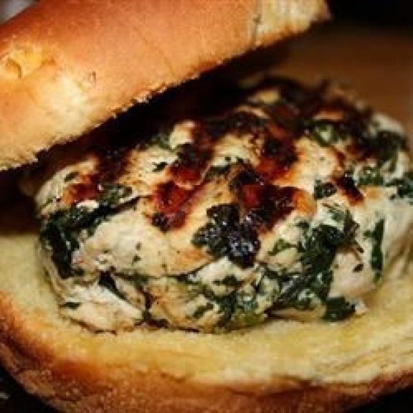 Goat Cheese and Spinach Turkey Burgers