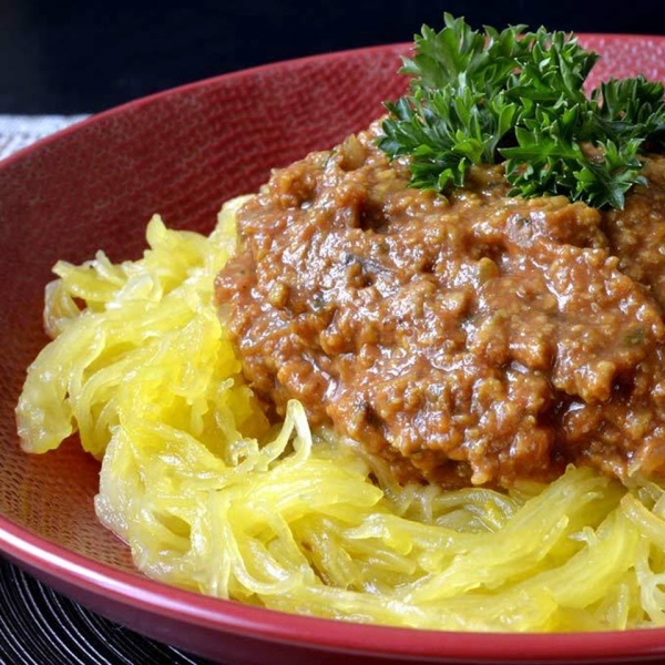 Low-Carb, Vegan Spaghetti Squash 'Bolognese'