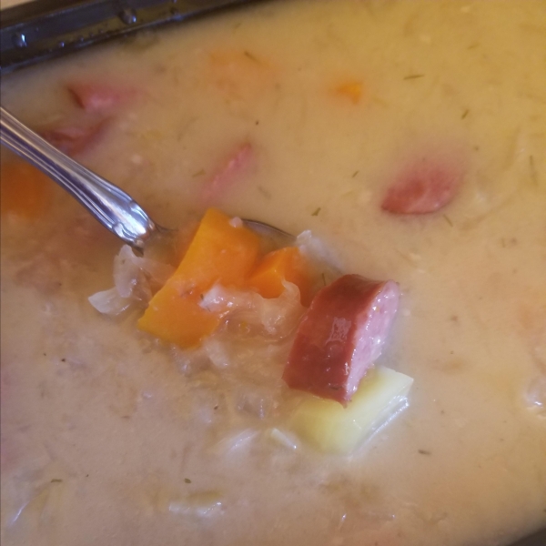 Slow Cooker Sauerkraut Soup