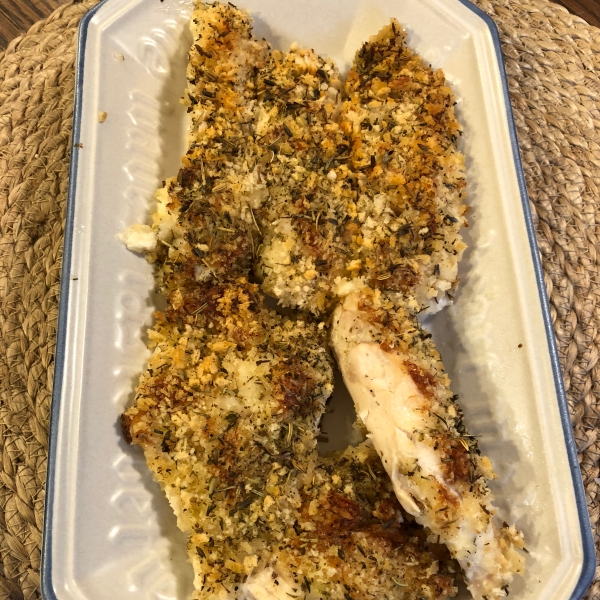 Simple Chicken Mayo with Parmesan and Bread Crumbs