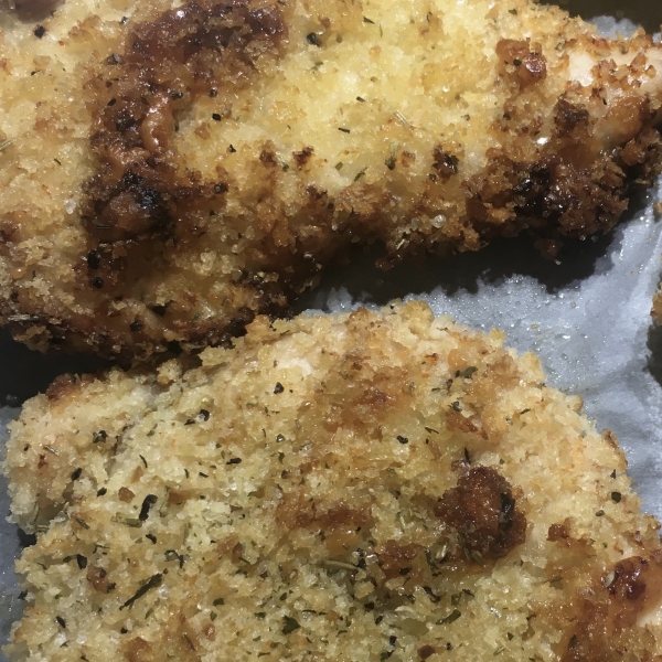Simple Chicken Mayo with Parmesan and Bread Crumbs