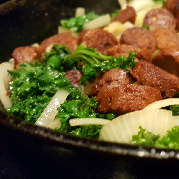 Field Roast®, Onions, and Kale