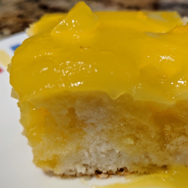 Lemon Pudding Poke Cake