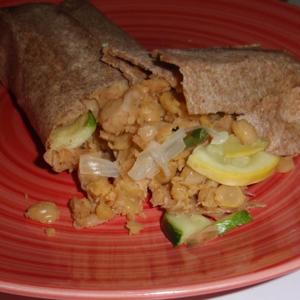 Garbanzo Bean and Veggie Burritos