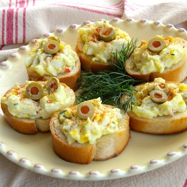 Egg and Olive Crostini