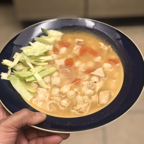 Chicken and Hominy Soup with Lime and Cilantro