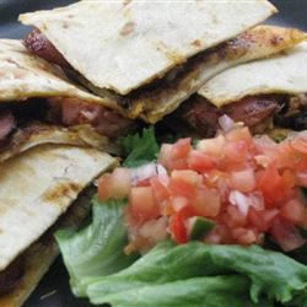 Polish Sausage Corn Chip Quesadillas