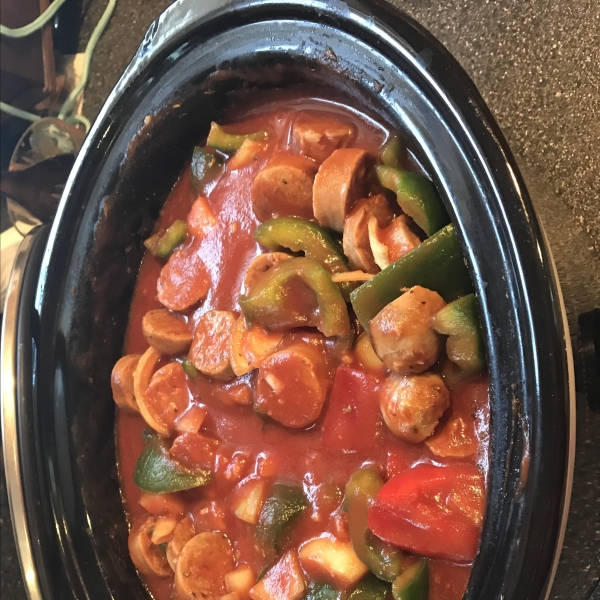 Slow Cooker Sausage and Peppers