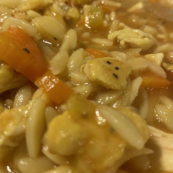 Chicken Soup with Orzo and Turmeric