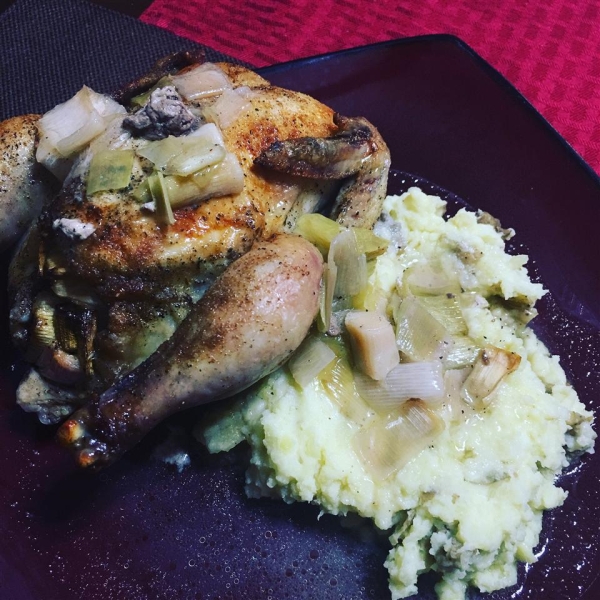 Lemon Leek Roasted Cornish Hens