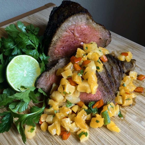 Oven-Roasted Tri-Tip with Apricot and Pineapple Salsa