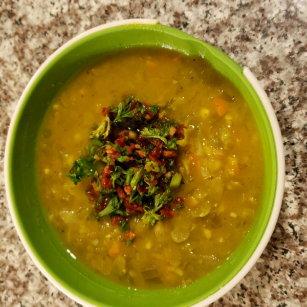 Split Pea Soup with Sun-Dried Tomato Gremolata