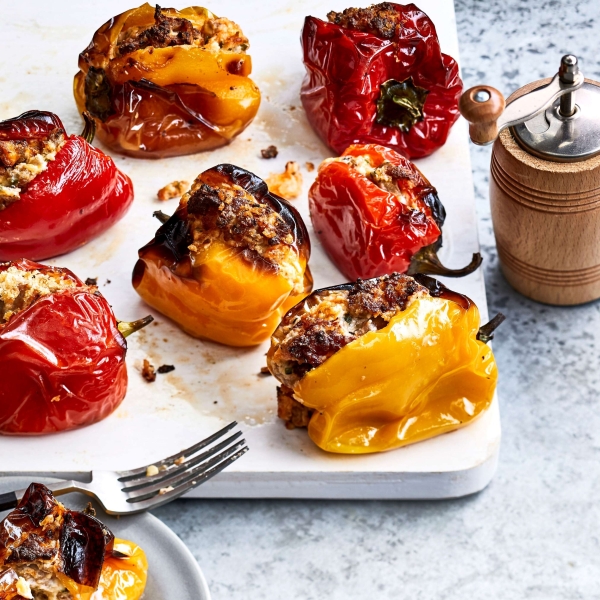 Air Fryer Mini Peppers Stuffed with Cheese and Sausage