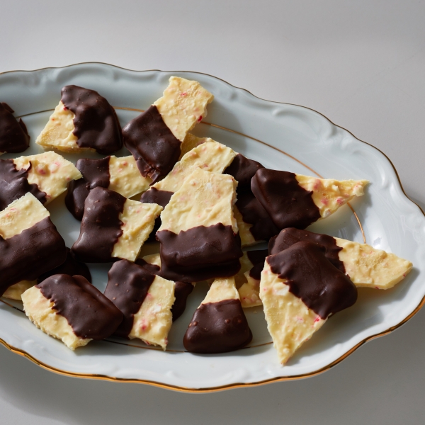 Chocolate-Dipped Peppermint Bark