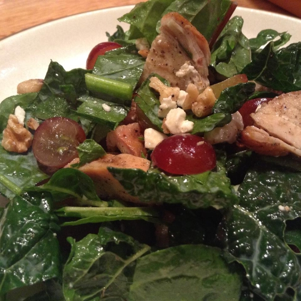 Kale, Swiss Chard, Chicken, and Feta Salad