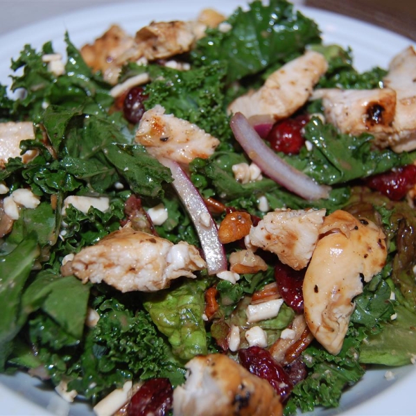 Kale, Swiss Chard, Chicken, and Feta Salad