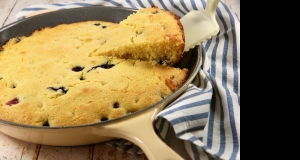 Blueberry Cornbread in a Skillet