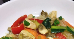 Chicken and Vegetable Glass Noodle Stir-Fry