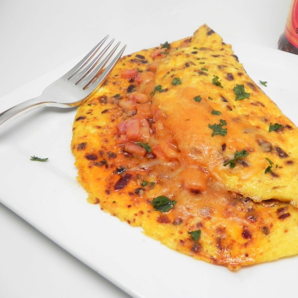 Chili Crisp Ham and Cheese Omelet