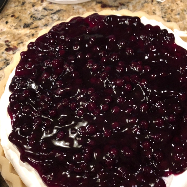 Blueberry and Banana Cream Cheese Pie