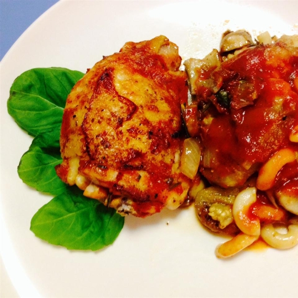 Chicken Marsala with Eggplant and Pasta Casserole