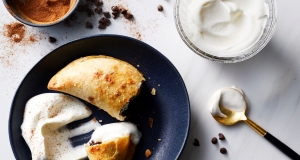 Air-Fried Chocolate-Banana Empanadas with Cinnamon Whipped Cream