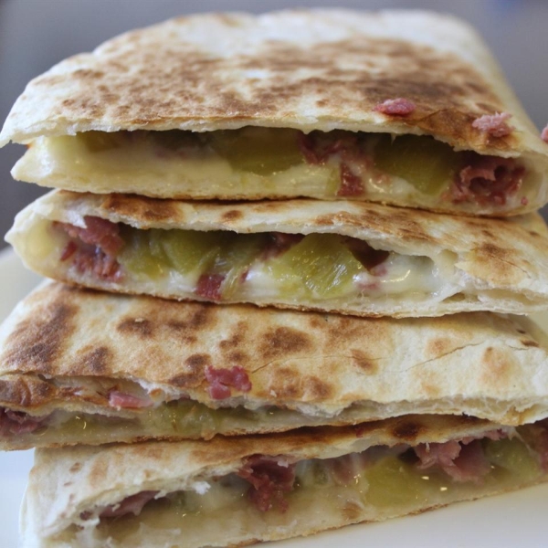 Southwestern Corned Beef Quesadillas!