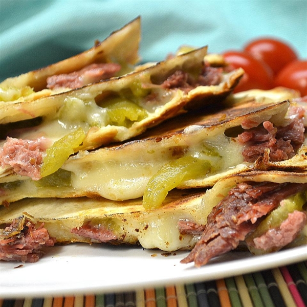 Southwestern Corned Beef Quesadillas!