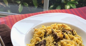 Spicy Goat Curried Rice Pilaf