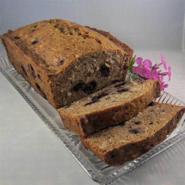 Barbie's Blueberry Zucchini Bread with Oatmeal and Walnuts