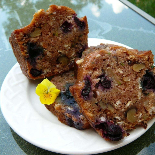 Barbie's Blueberry Zucchini Bread with Oatmeal and Walnuts