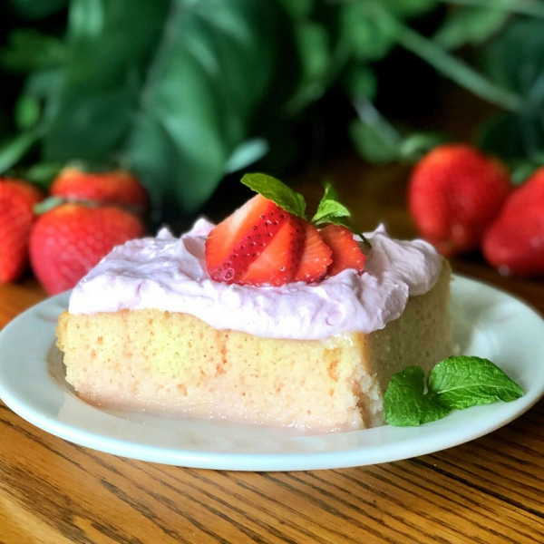 Strawberries and Cream Baileys® Poke Cake