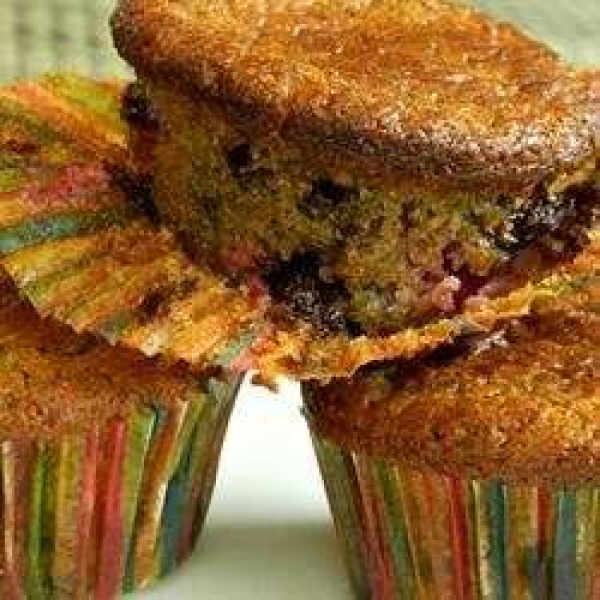 Nutty Raspberry Chocolate Muffins