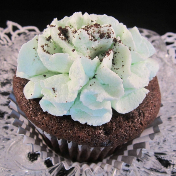 Mint Devil's Food Cupcakes