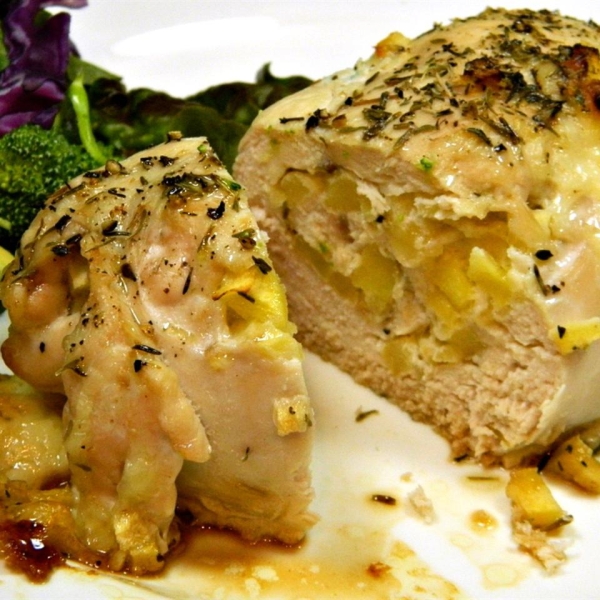 Apple and Cheddar Stuffed Chicken