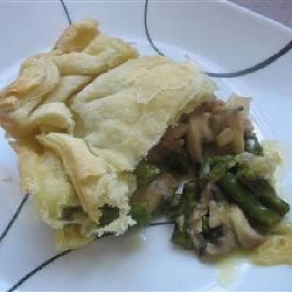 Asparagus and Mushroom Puff Pastry Pie