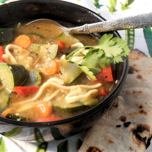 Herbal Kluski Zucchini Soup