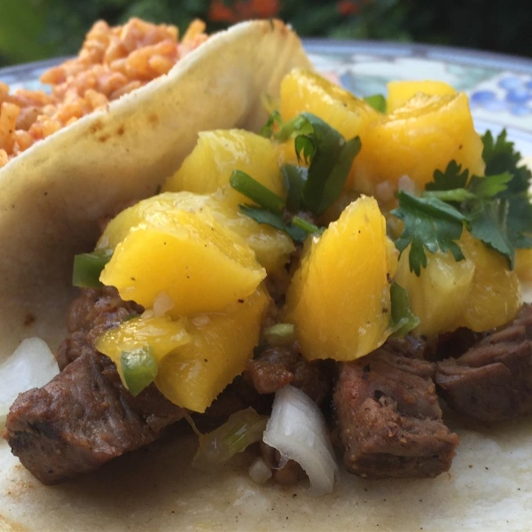 Mango Salsa Steak Fajitas