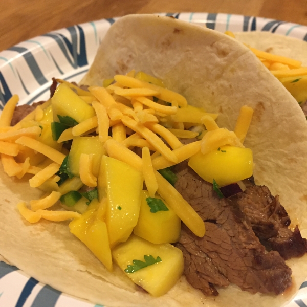 Mango Salsa Steak Fajitas