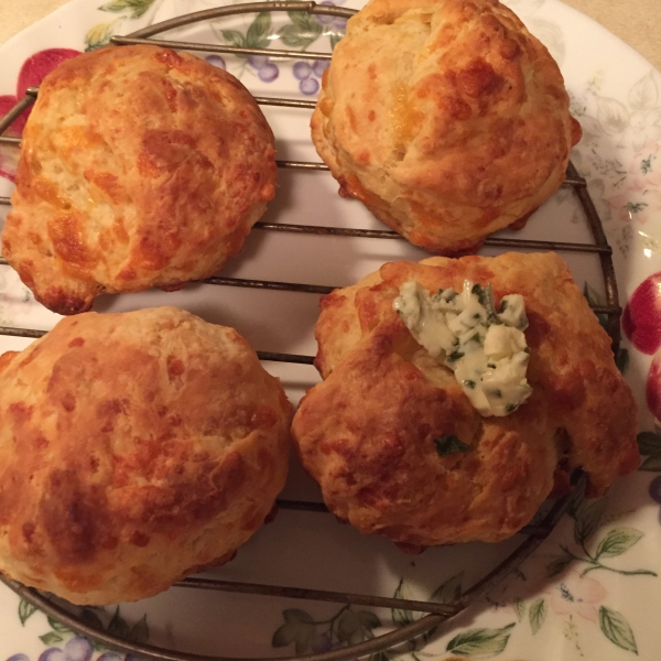 Cheddar Biscuits with Chive Butter