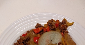 Serbian Ground Beef, Veggie, and Potato Bake