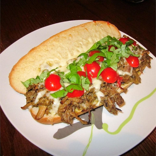 Pulled Pork Pesto Sandwich