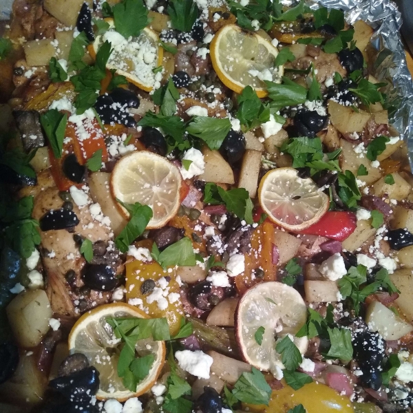 Mediterranean Chicken Sheet Pan Dinner