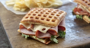 Grilled Ham and Cheese Waffle Sandwiches