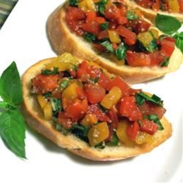Bruschetta with Roasted Sweet Red Peppers
