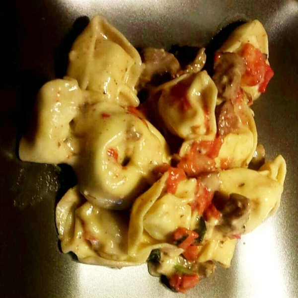 Tortellini Alfredo with Steak and Sausage