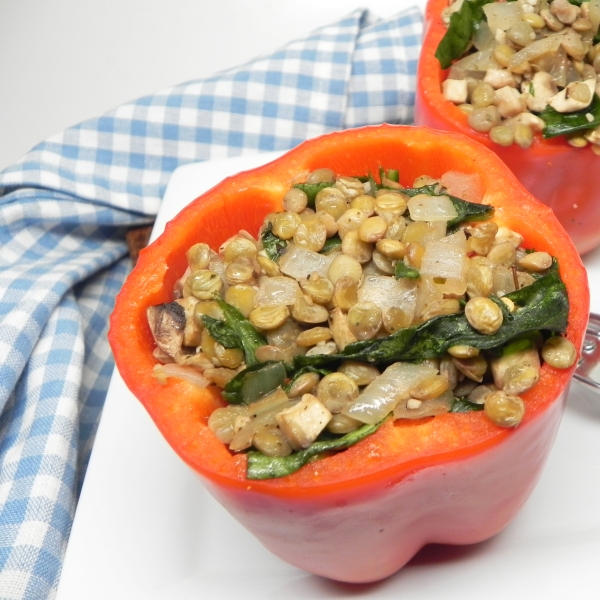 Vegan Lentil-Stuffed Peppers