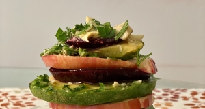 Roasted Beet, Avocado and Granny Smith Apples Tower